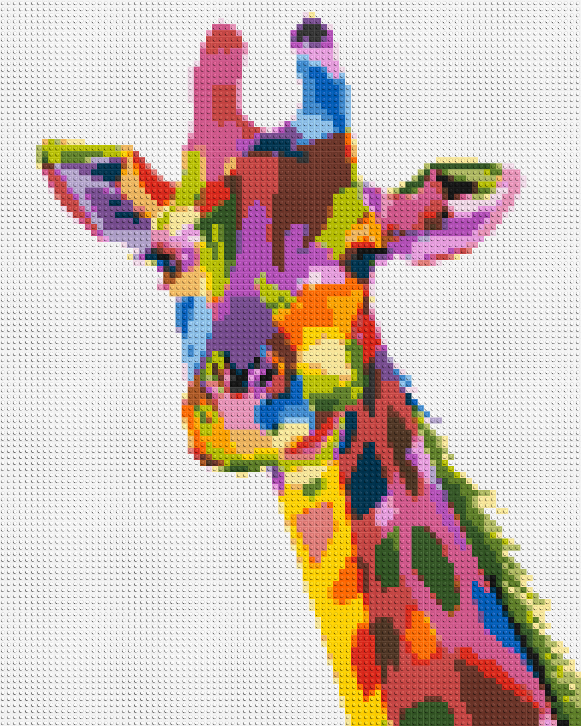 Giraffe Colourful Pop Art - Brick Art Mosaic Kit 4x5 large