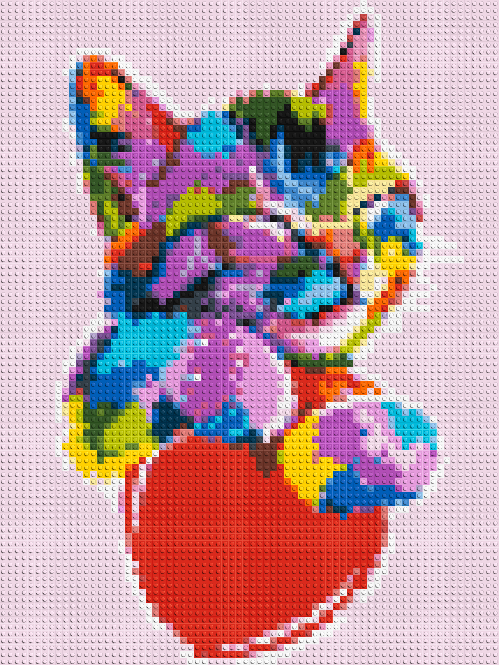 Cat with a Heart Colourful Pop Art - Brick Art Mosaic Kit 3x4 large