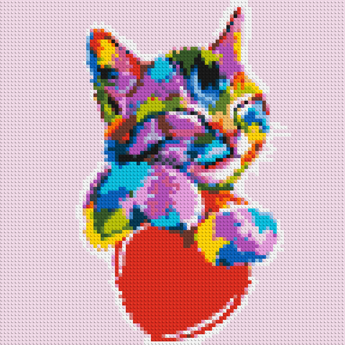 Cat with a Heart Colourful Pop Art - Brick Art Mosaic Kit 4x4 large