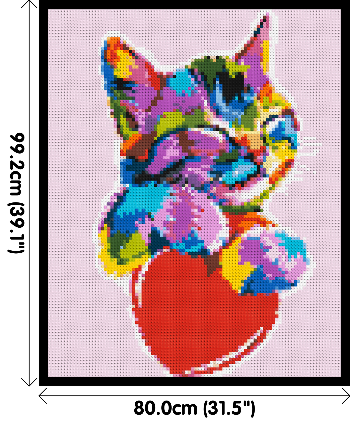 Cat with a Heart Colourful Pop Art - Brick Art Mosaic Kit 4x5 large