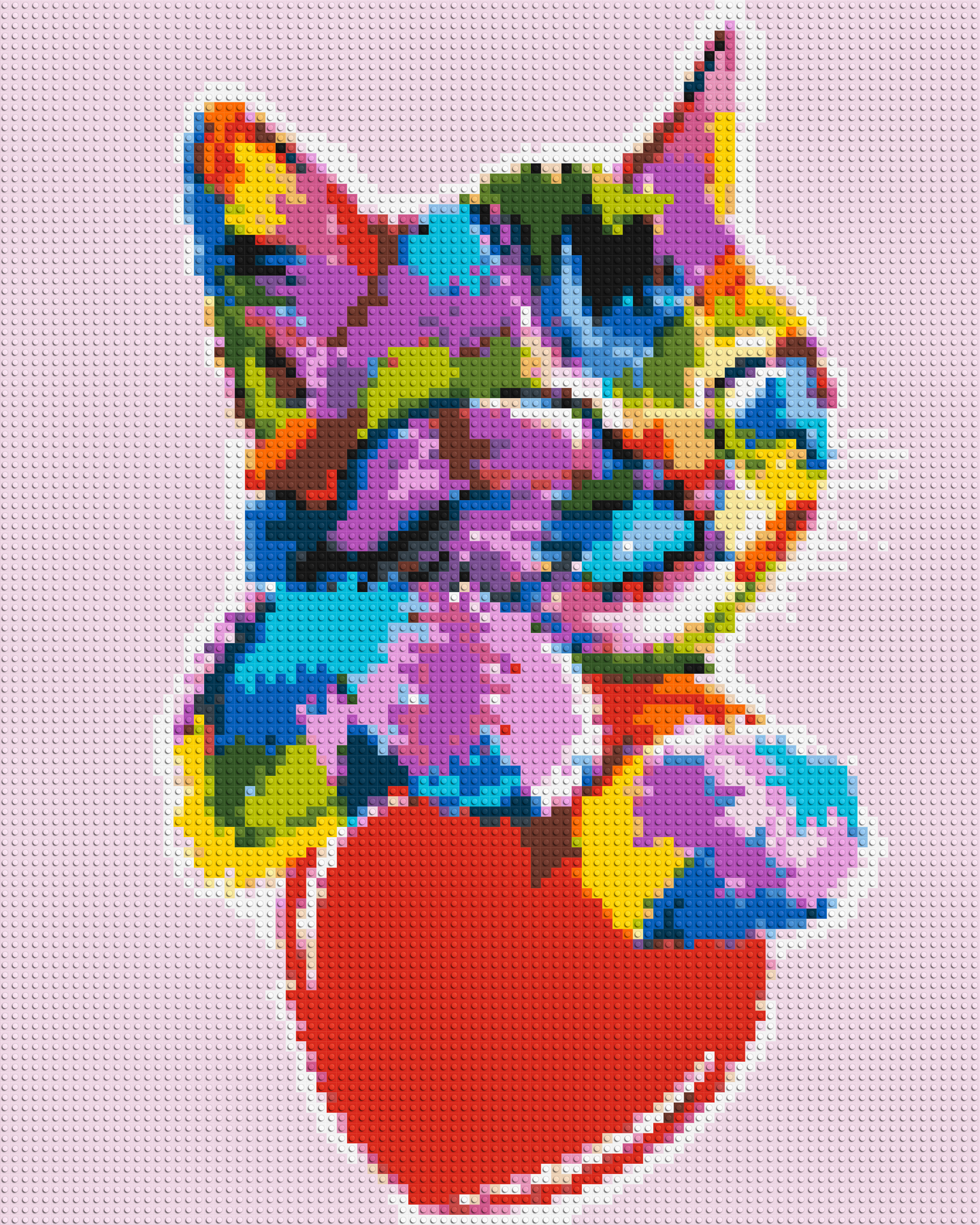 Cat with a Heart Colourful Pop Art - Brick Art Mosaic Kit 4x5 large