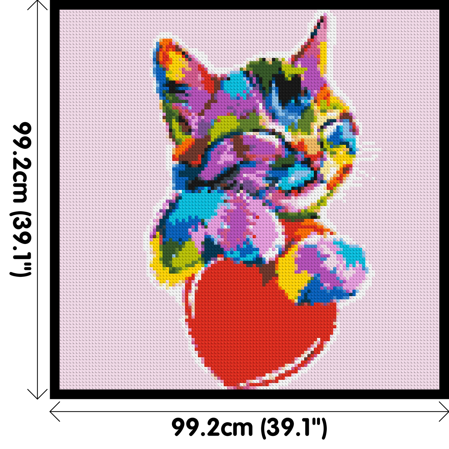 Cat with a Heart Colourful Pop Art - Brick Art Mosaic Kit 5x5 large