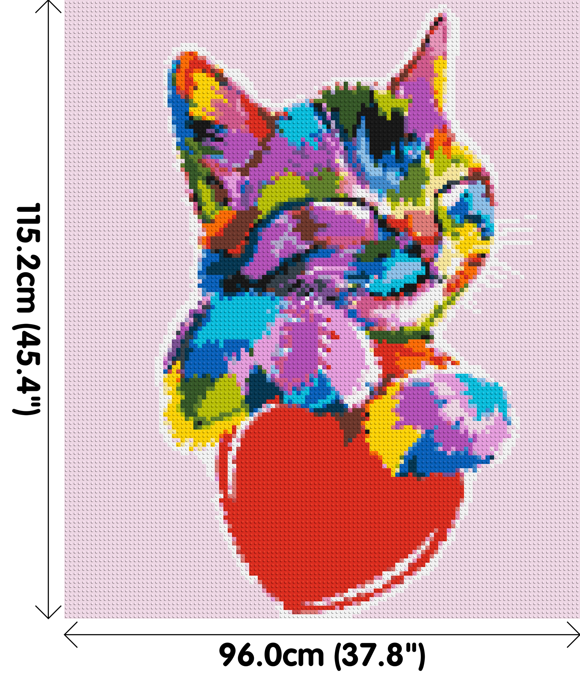 Cat with a Heart Colourful Pop Art - Brick Art Mosaic Kit 5x6 dimensions