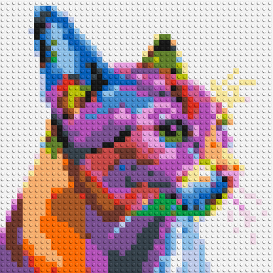 Cat #1 Colourful Pop Art - Brick Art Mosaic Kit 2x2 large