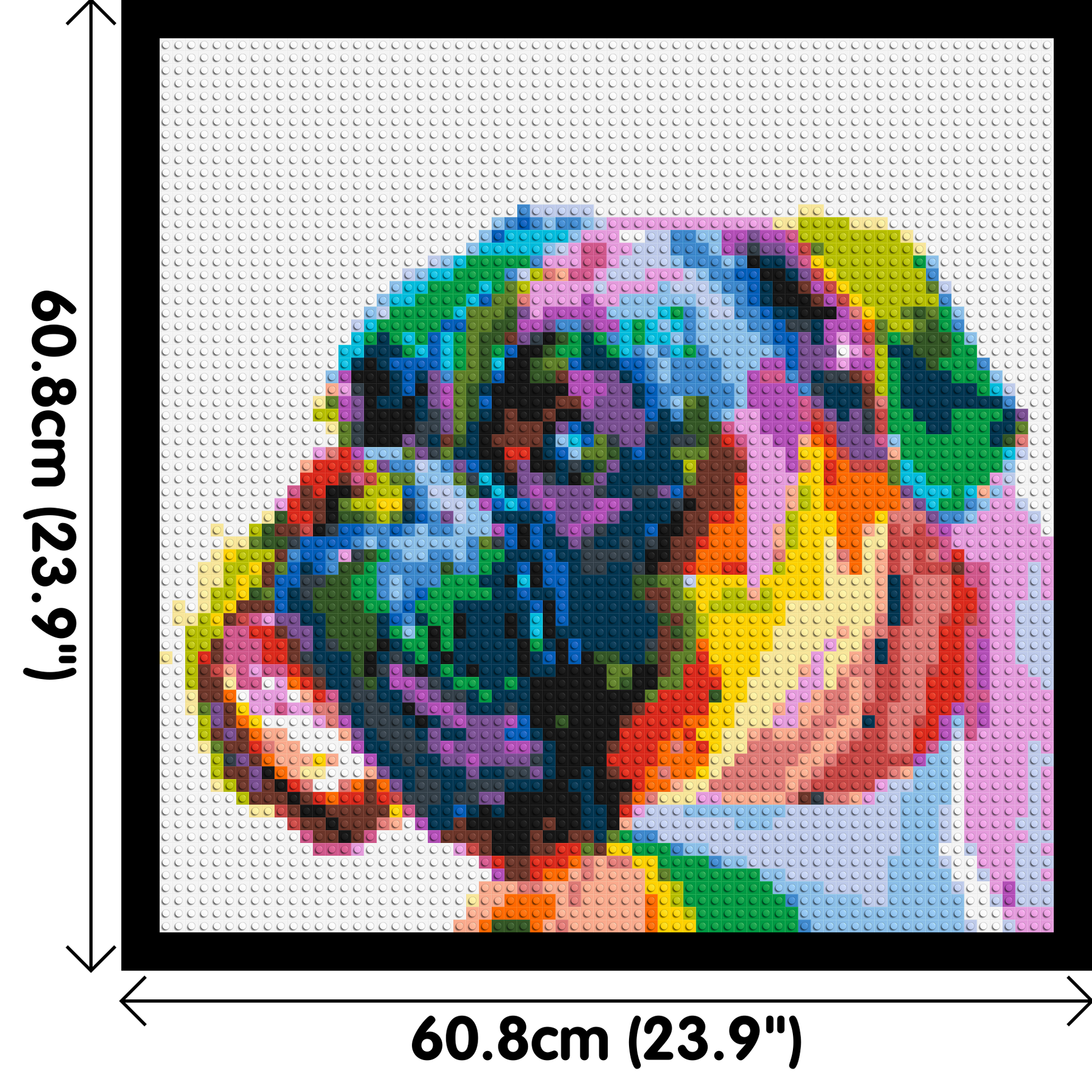 Boxer Colourful Pop Art - Brick Art Mosaic Kit 3x3 dimensions with frame