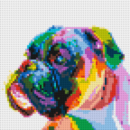 Boxer Colourful Pop Art - Brick Art Mosaic Kit 3x3 large