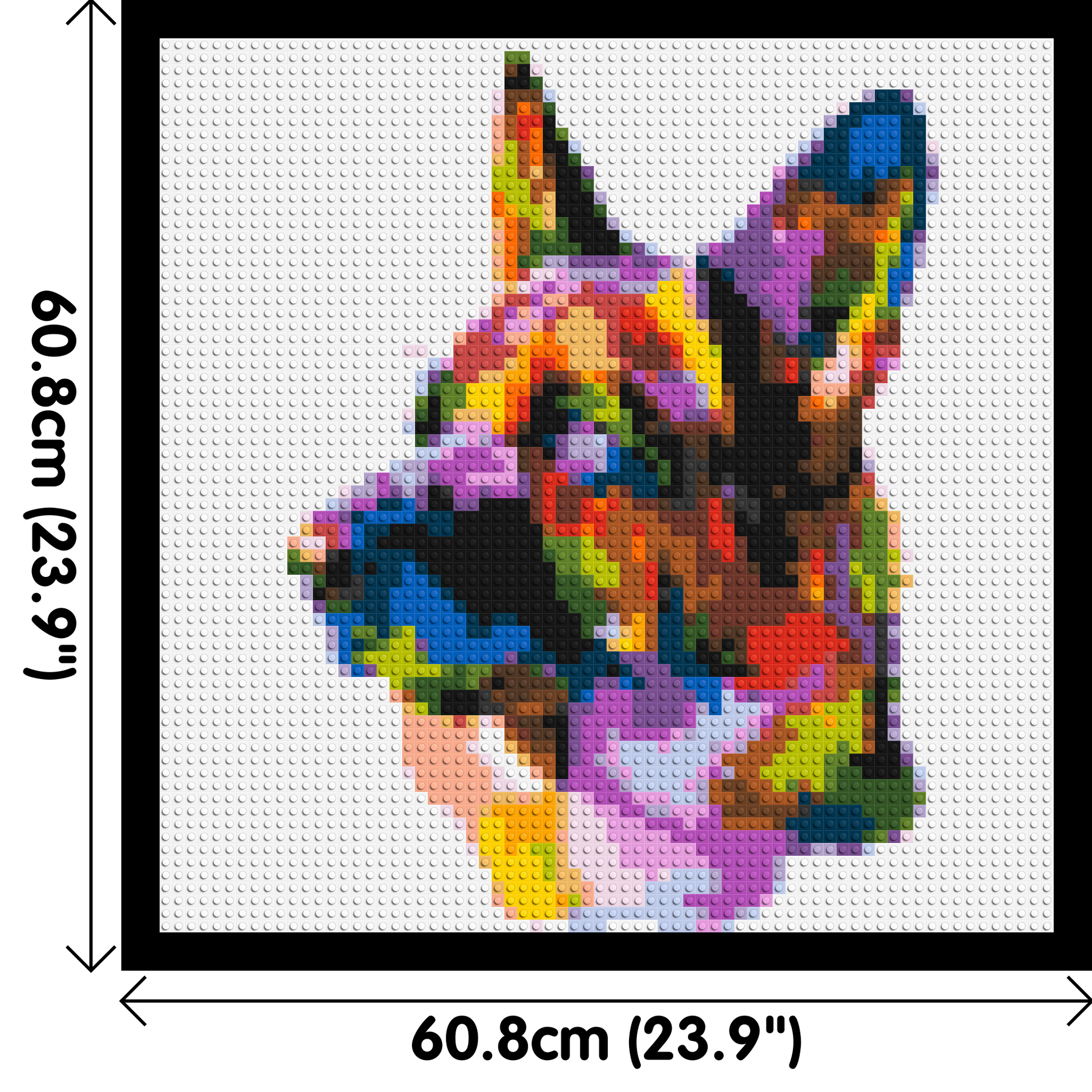 German Shepherd Colourful Pop Art - Brick Art Mosaic Kit 3x3 dimensions with frame