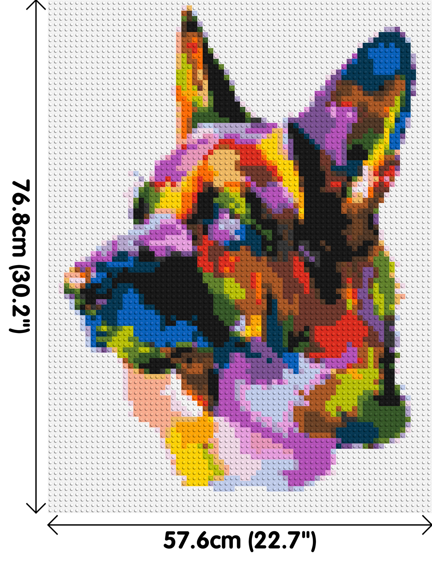 German Shepherd Colourful Pop Art - Brick Art Mosaic Kit 3x4 large