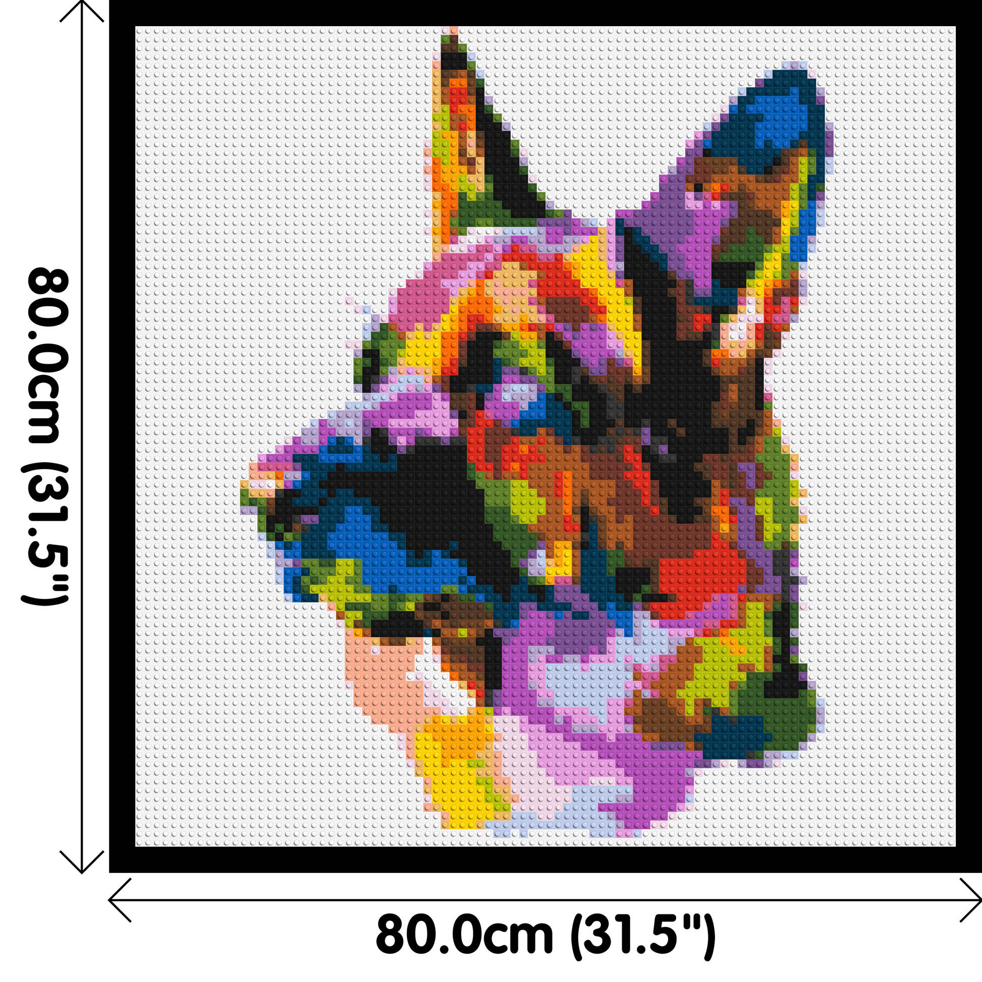 German Shepherd Colourful Pop Art - Brick Art Mosaic Kit 4x4 dimensions with frame