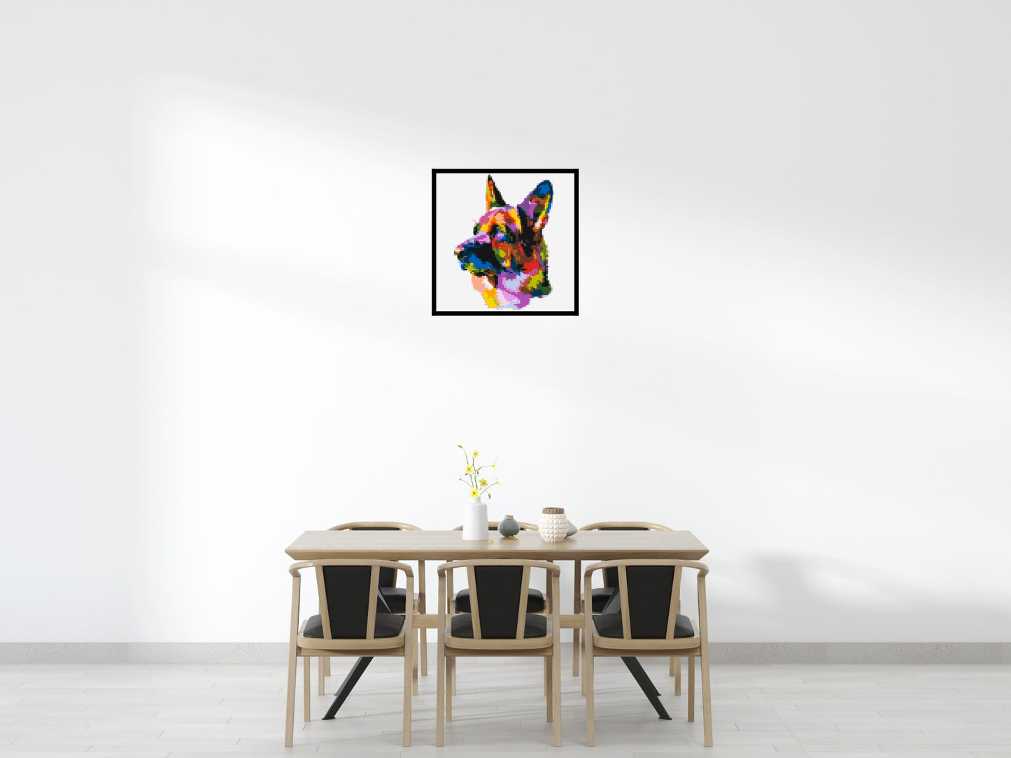 German Shepherd Colourful Pop Art - Brick Art Mosaic Kit 4x4 large