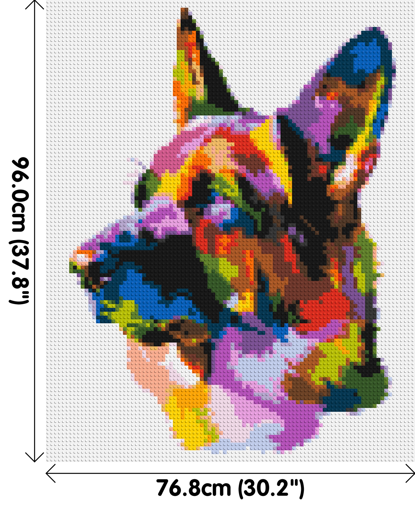 German Shepherd Colourful Pop Art - Brick Art Mosaic Kit 4x5 large