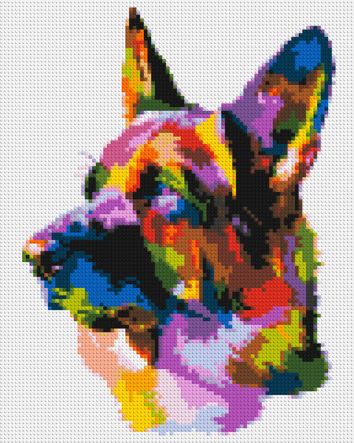 German Shepherd Colourful Pop Art - Brick Art Mosaic Kit 4x5 large