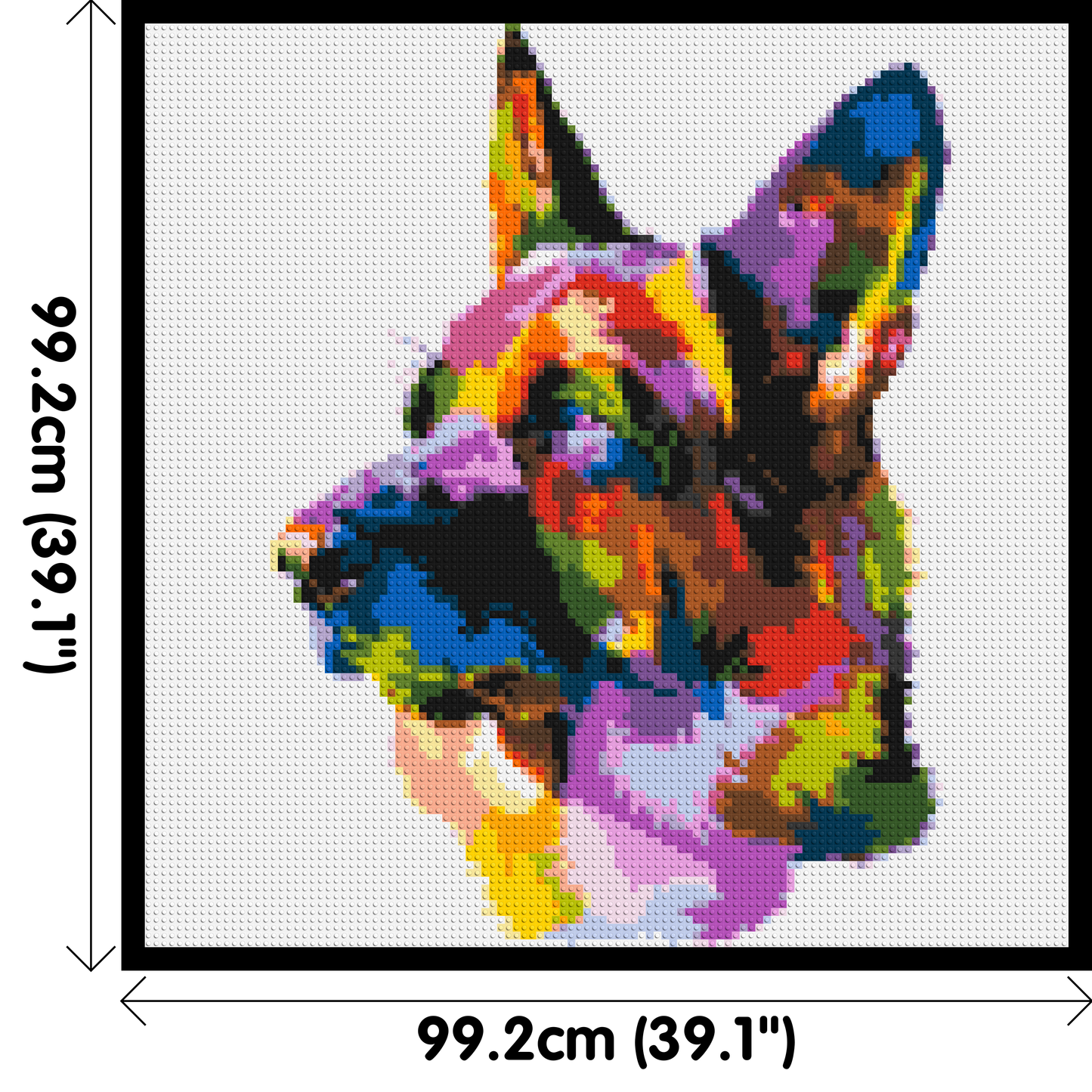 German Shepherd Colourful Pop Art - Brick Art Mosaic Kit 5x5 large