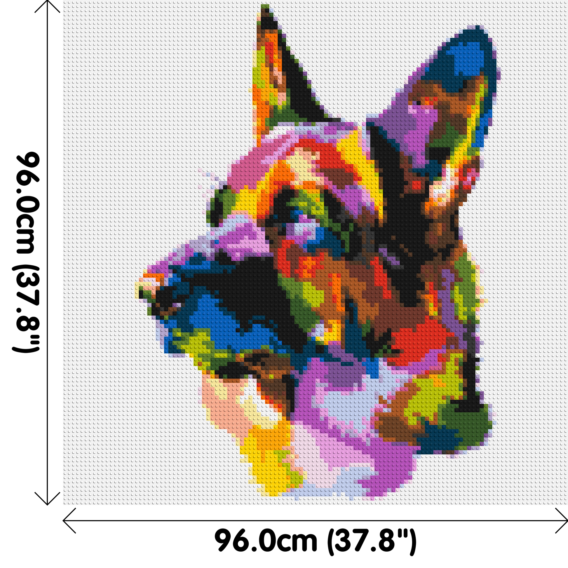 German Shepherd Colourful Pop Art - Brick Art Mosaic Kit 5x5 dimensions