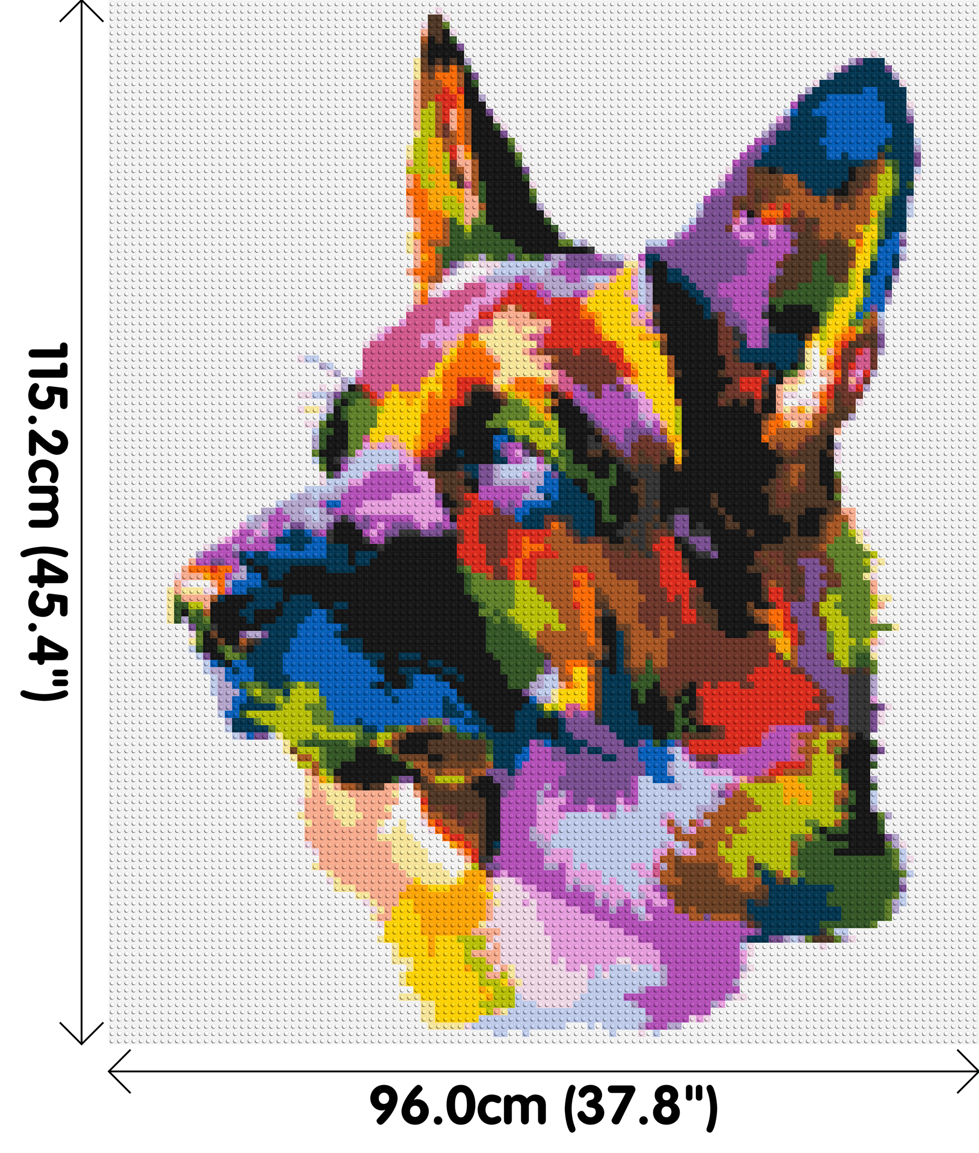 German Shepherd Colourful Pop Art - Brick Art Mosaic Kit 5x6 dimensions