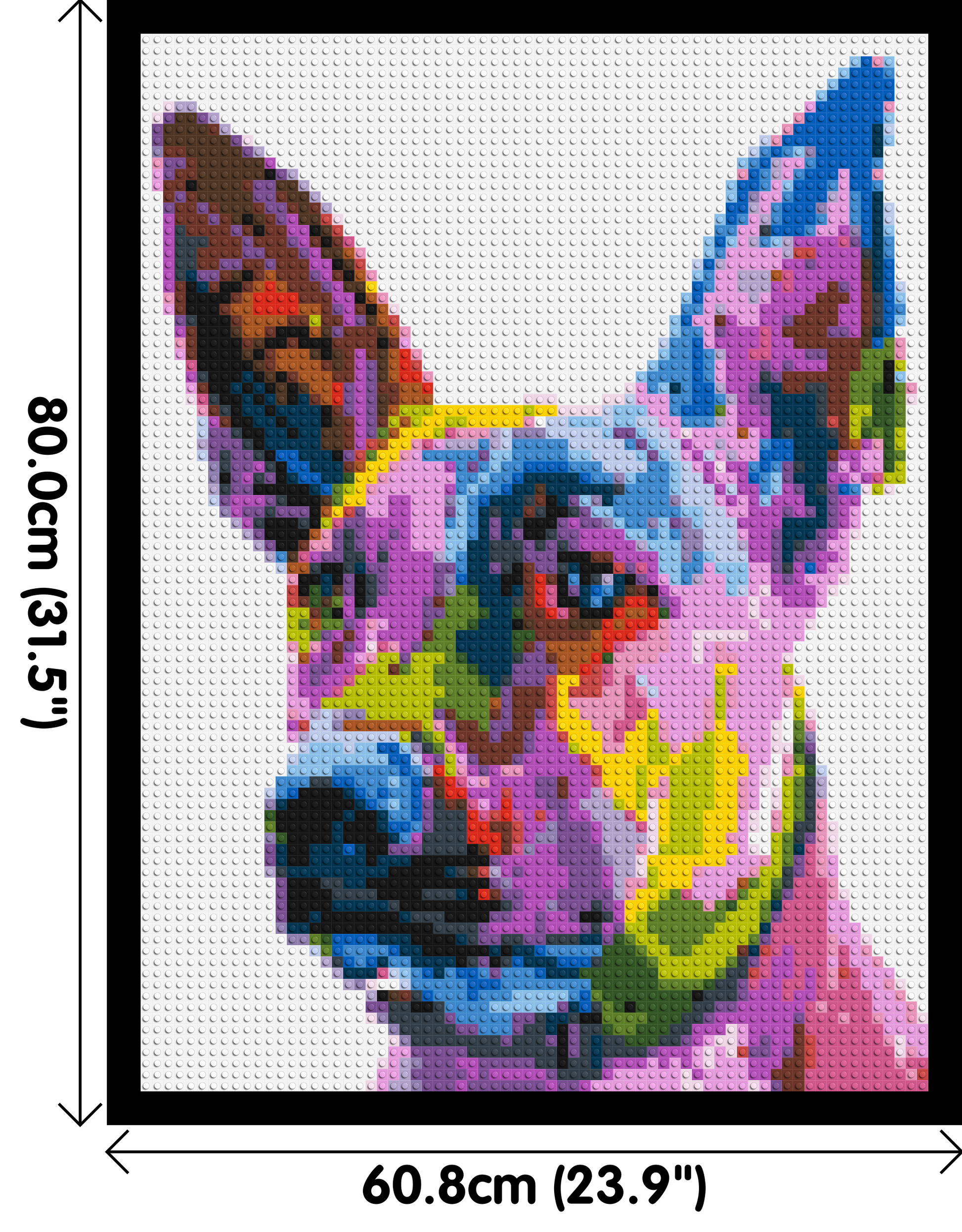 Belgian Malinois Colourful Pop Art - Brick Art Mosaic Kit 3x4 dimensions with frame