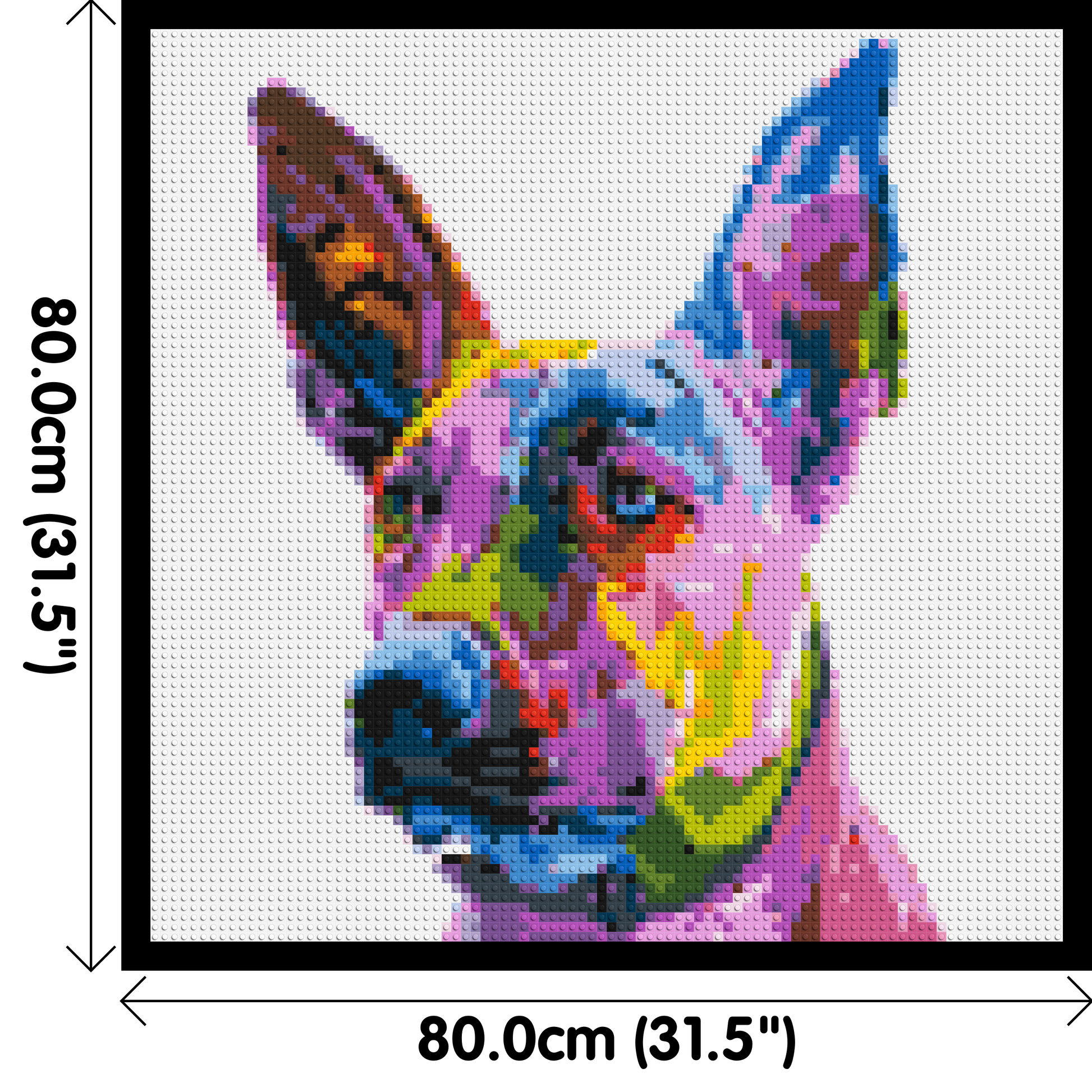 Belgian Malinois Colourful Pop Art - Brick Art Mosaic Kit 4x4 dimensions with frame