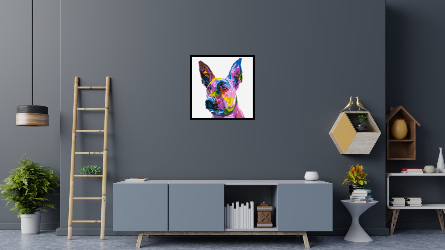 Belgian Malinois Colourful Pop Art - Brick Art Mosaic Kit 4x4 large