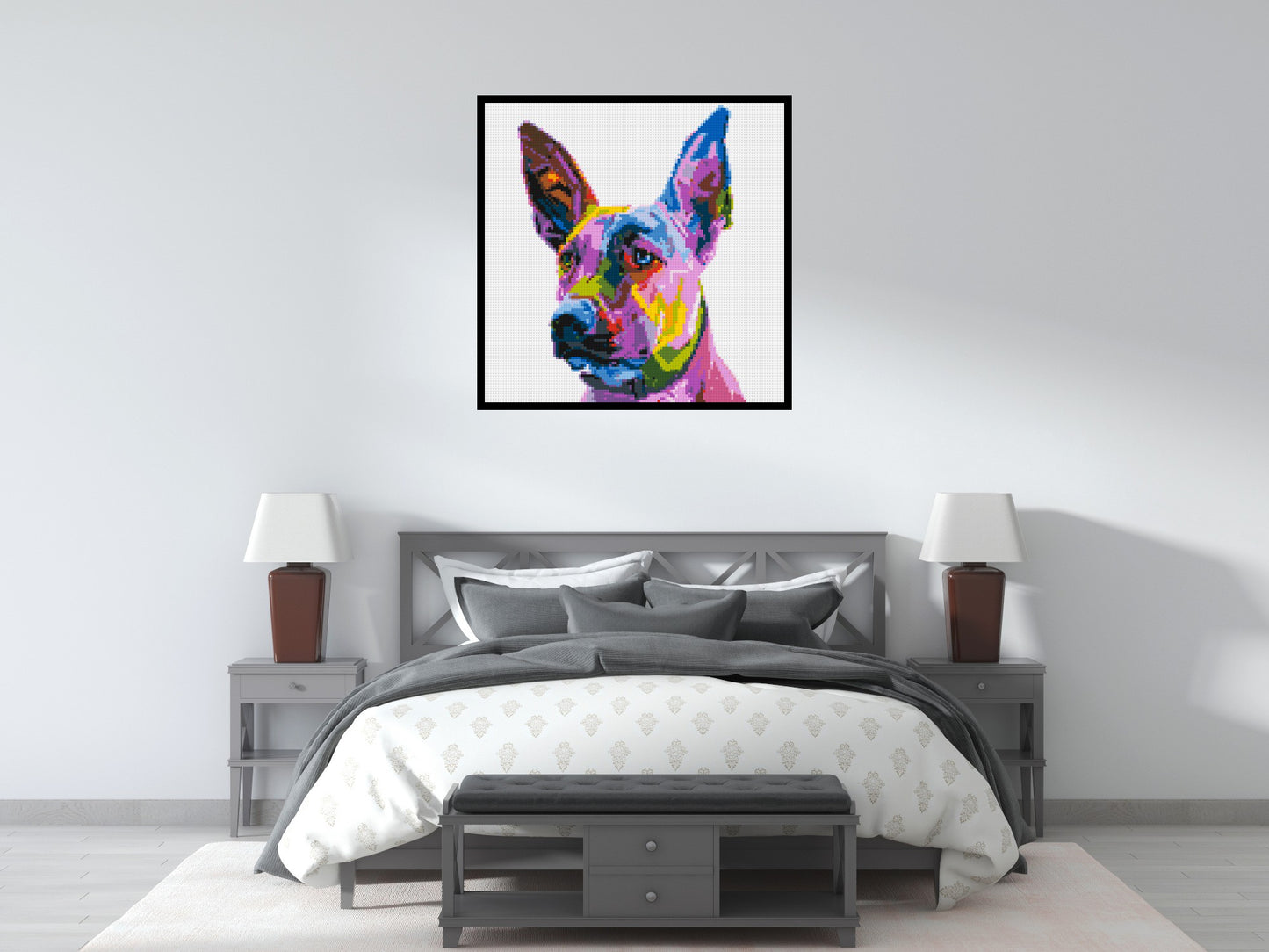 Belgian Malinois Colourful Pop Art - Brick Art Mosaic Kit 5x5 large