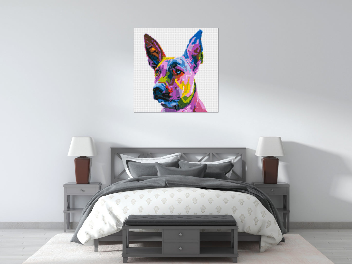 Belgian Malinois Colourful Pop Art - Brick Art Mosaic Kit 5x5 large