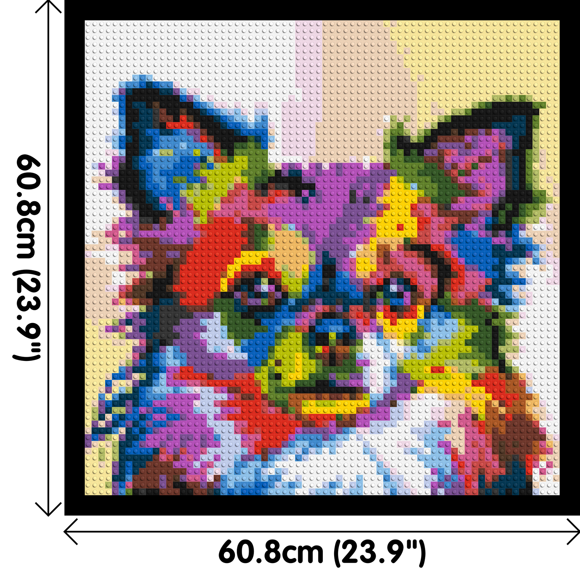 Chihuahua Colourful Pop Art - Brick Art Mosaic Kit 3x3 dimensions with frame