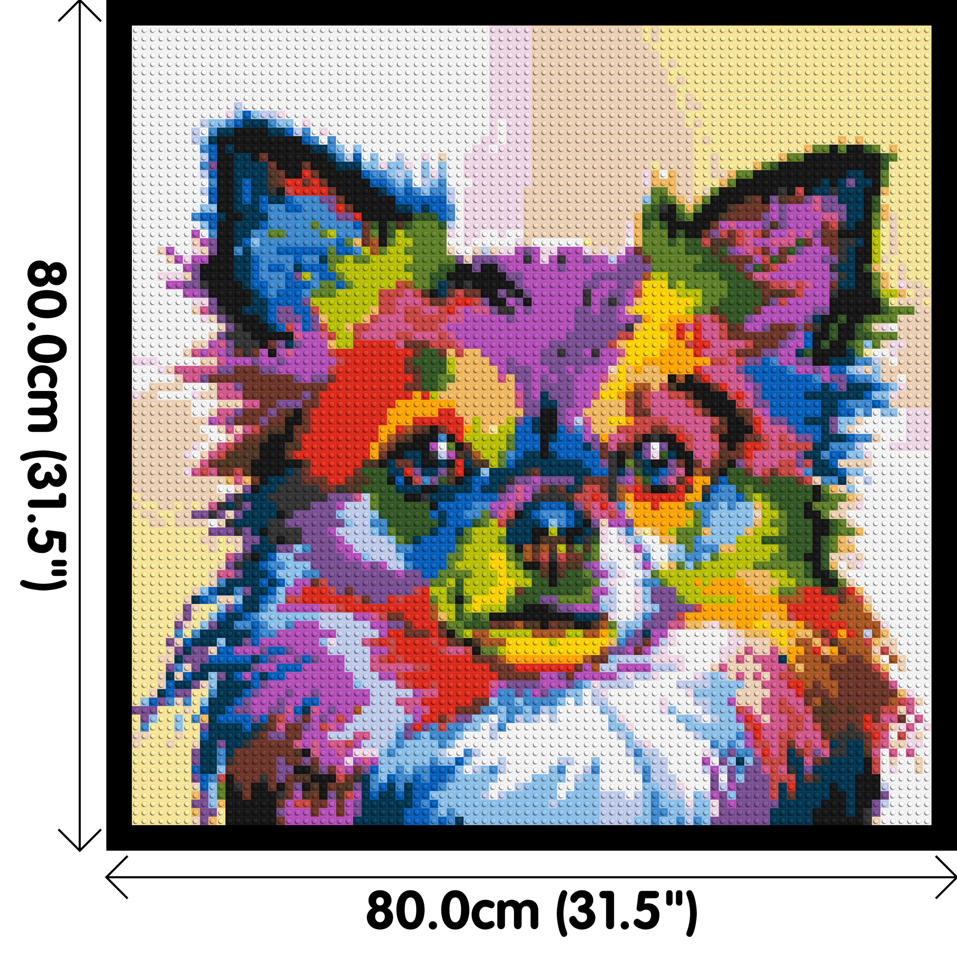 Chihuahua Colourful Pop Art - Brick Art Mosaic Kit 4x4 dimensions with frame