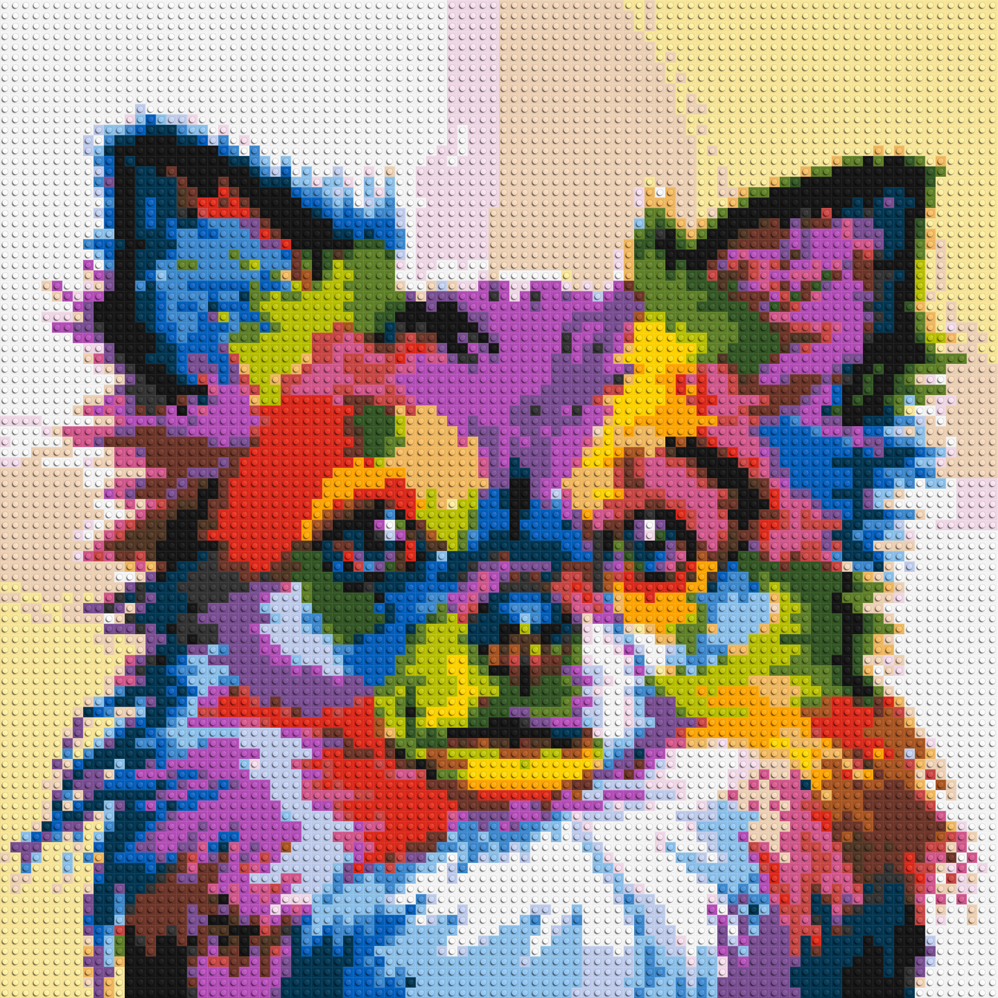 Chihuahua Colourful Pop Art - Brick Art Mosaic Kit 4x4 large