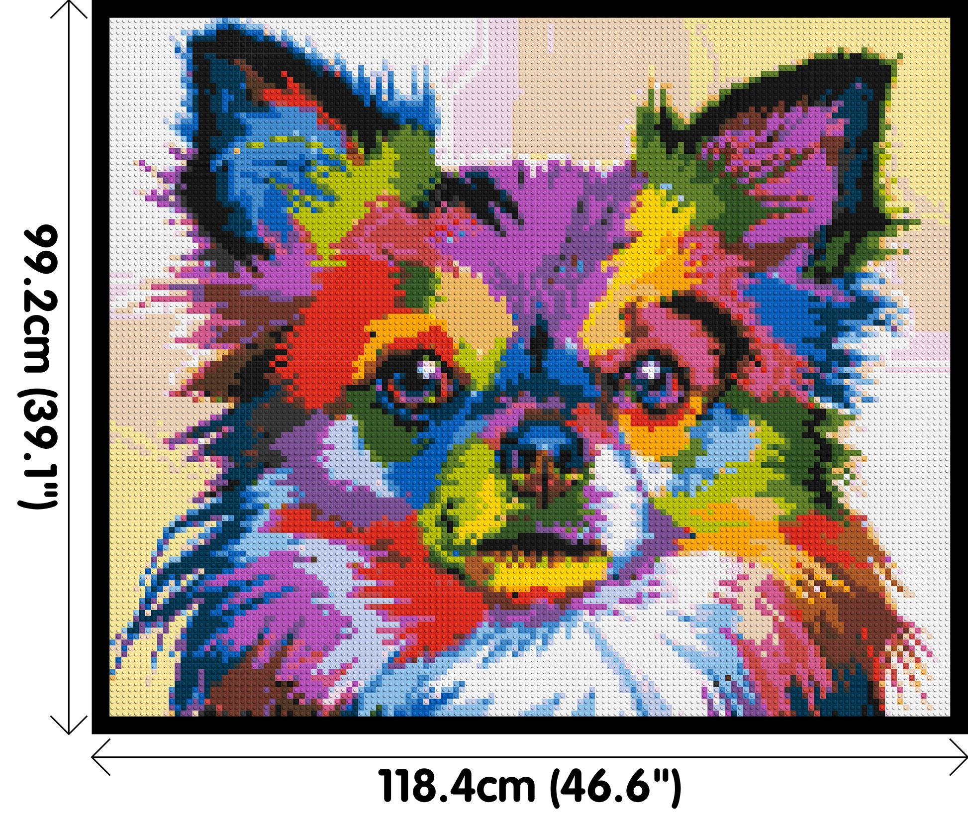 Chihuahua Colourful Pop Art - Brick Art Mosaic Kit 6x5 dimensions with frame