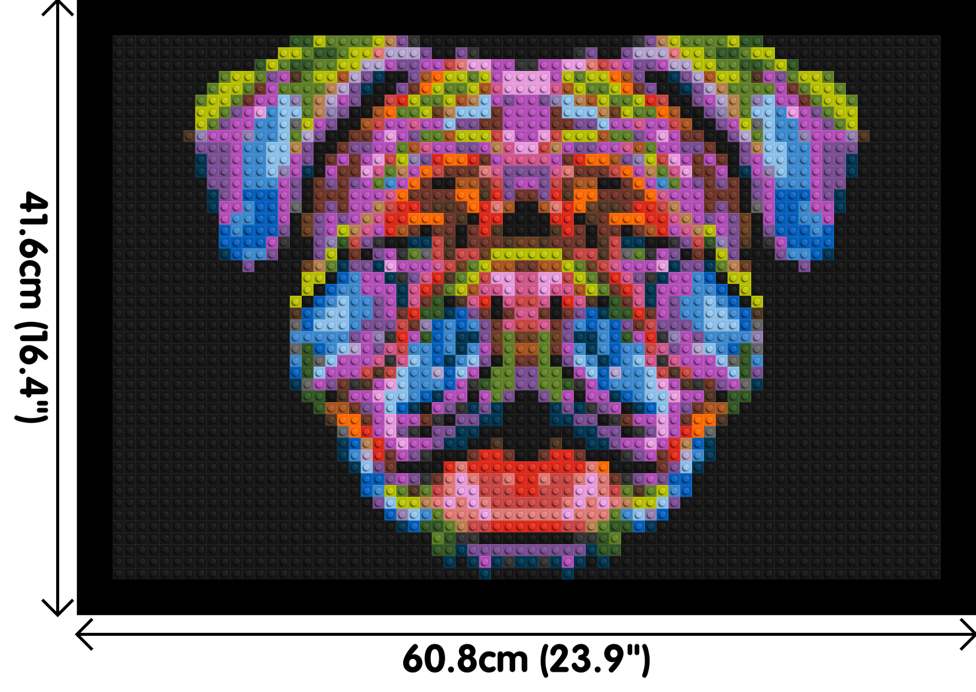 British Bulldog Colourful Pop Art - Brick Art Mosaic Kit 3x2 dimensions with frame