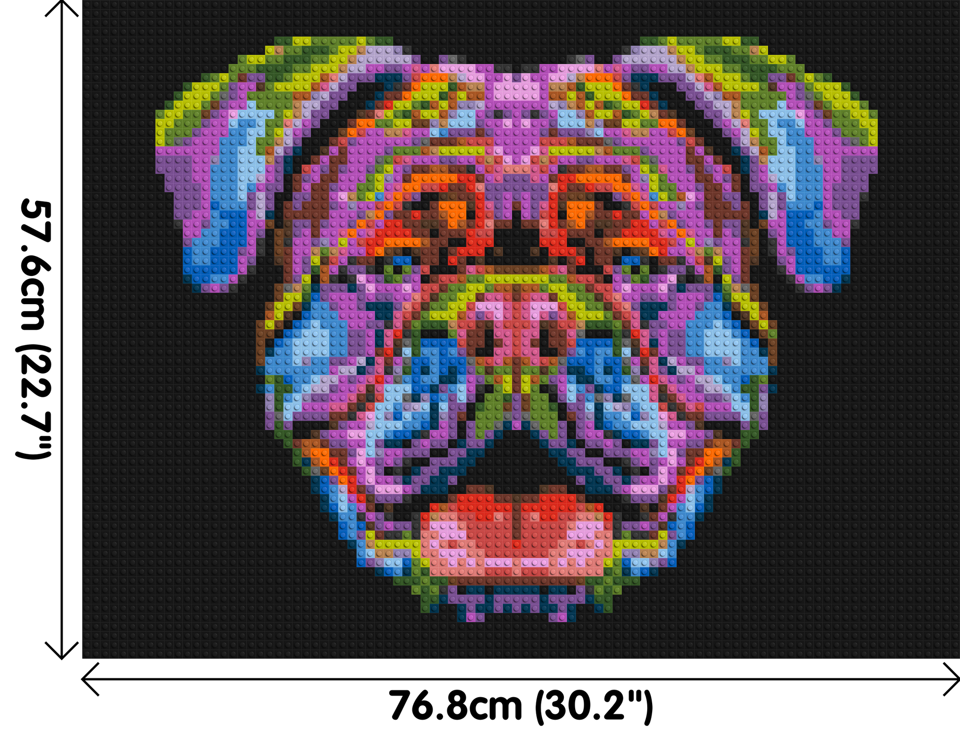 British Bulldog Colourful Pop Art - Brick Art Mosaic Kit 4x3 dimensions