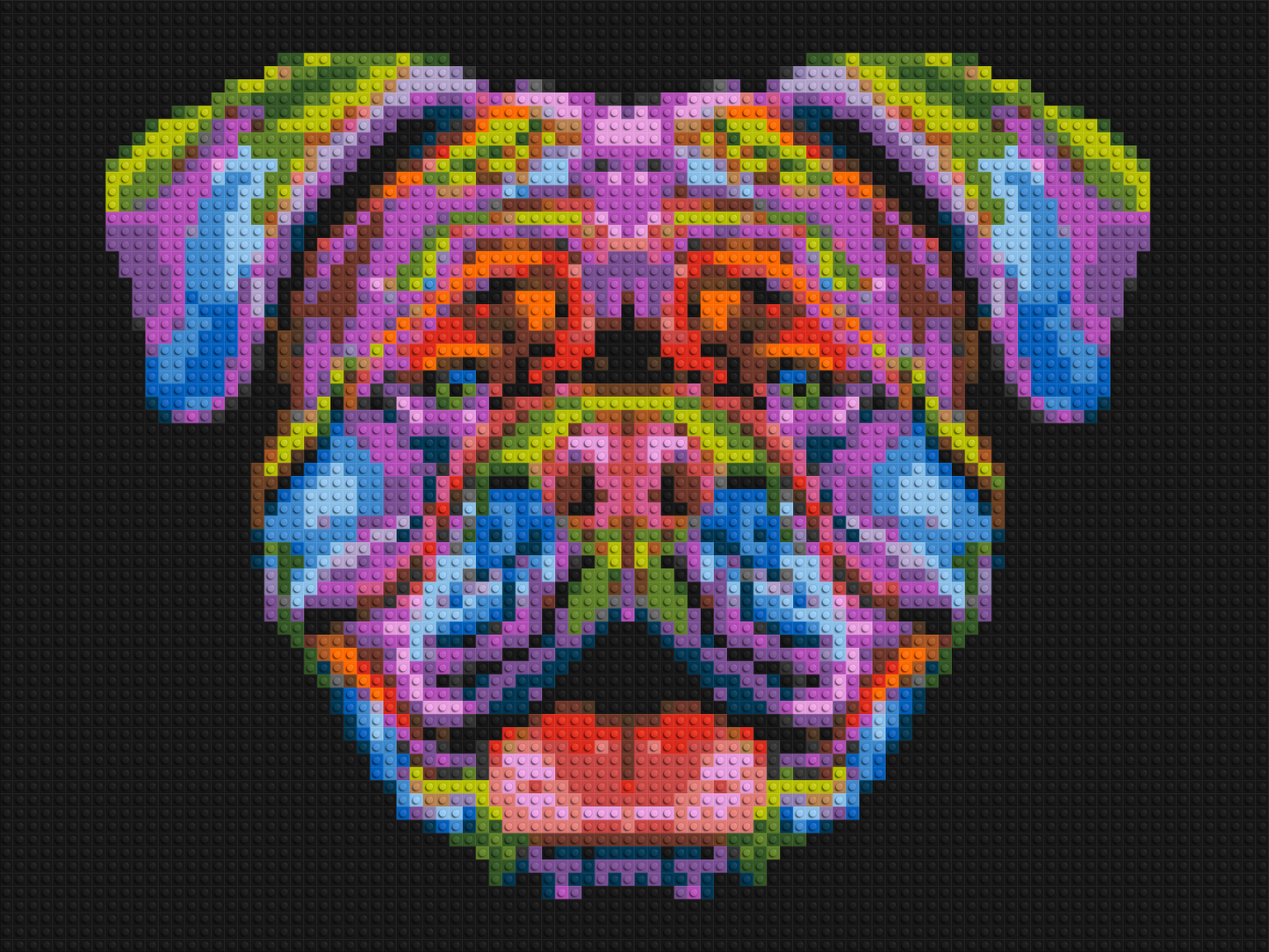 British Bulldog Colourful Pop Art - Brick Art Mosaic Kit 4x3 large