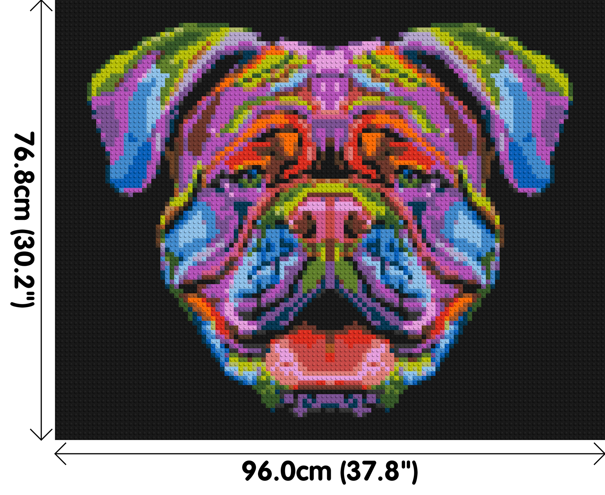 British Bulldog Colourful Pop Art - Brick Art Mosaic Kit 5x4 dimensions