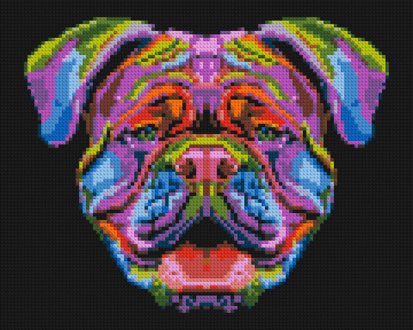 British Bulldog Colourful Pop Art - Brick Art Mosaic Kit 5x4 large