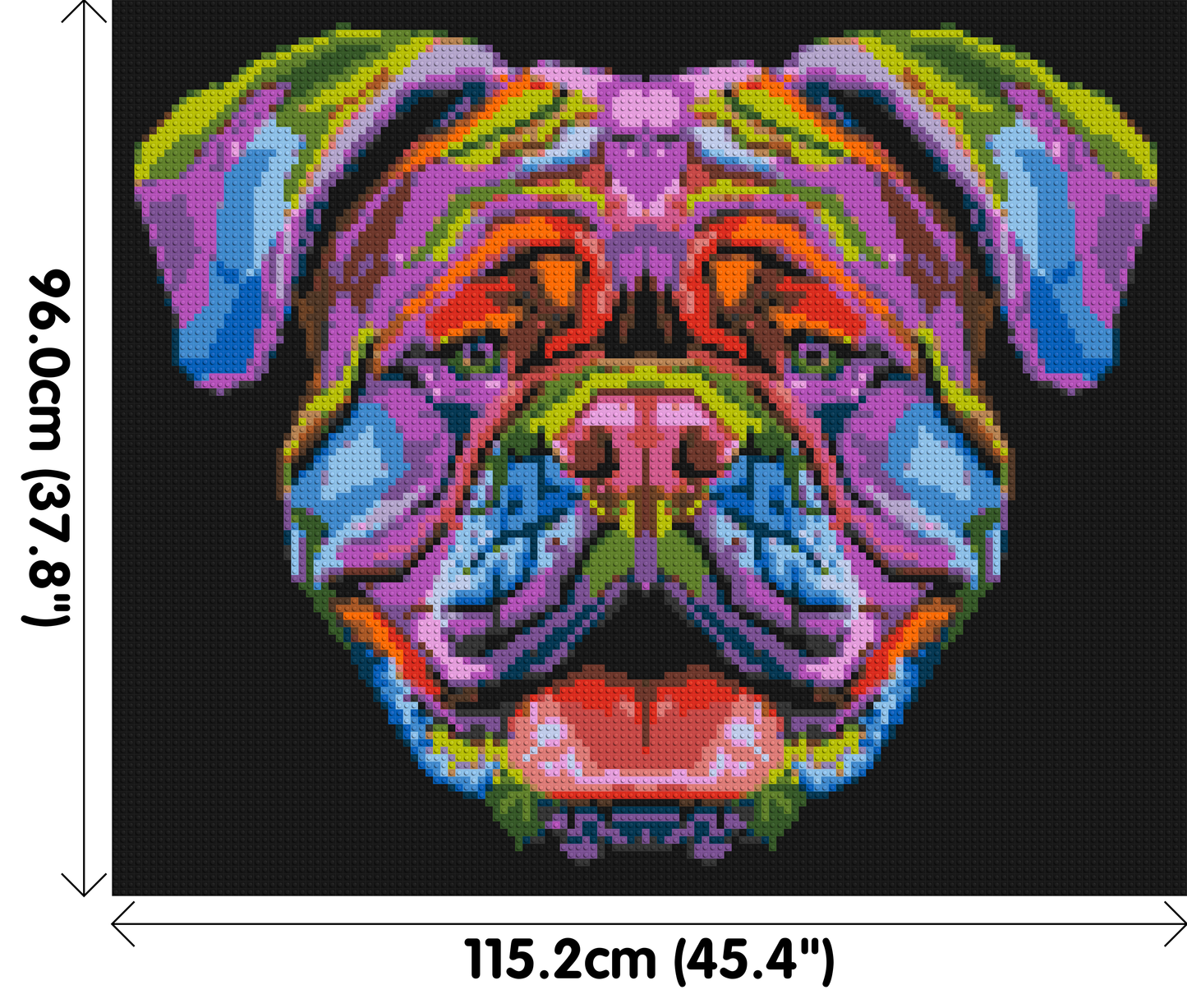 British Bulldog Colourful Pop Art - Brick Art Mosaic Kit 6x5 large