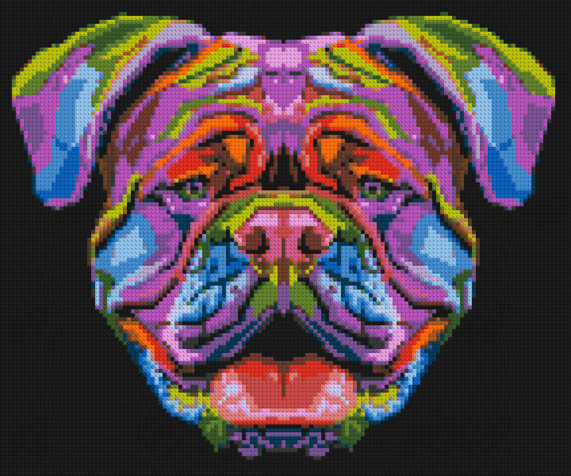 British Bulldog Colourful Pop Art - Brick Art Mosaic Kit 6x5 large