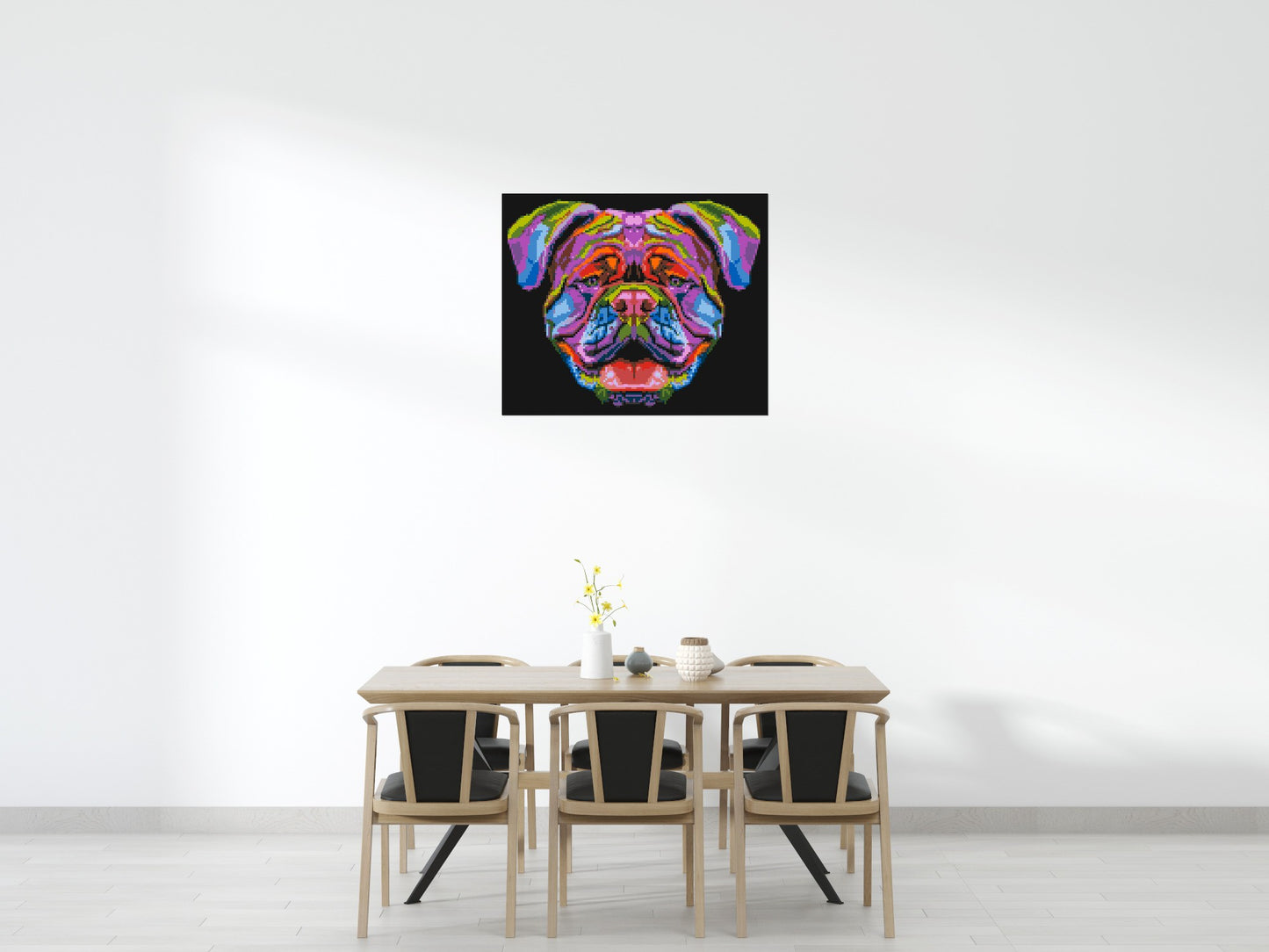 British Bulldog Colourful Pop Art - Brick Art Mosaic Kit 6x5 large