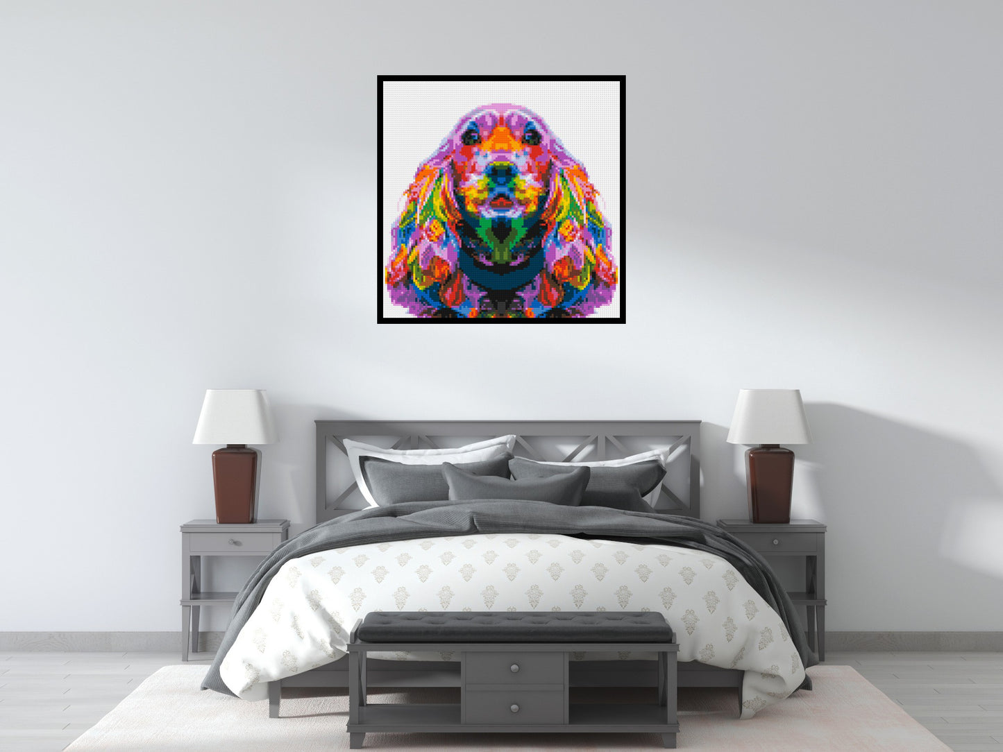 Cocker Spaniel Colourful Pop Art - Brick Art Mosaic Kit 5x5 large