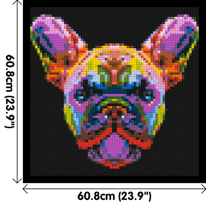 French Bulldog Colourful Pop Art - Brick Art Mosaic Kit 3x3 large