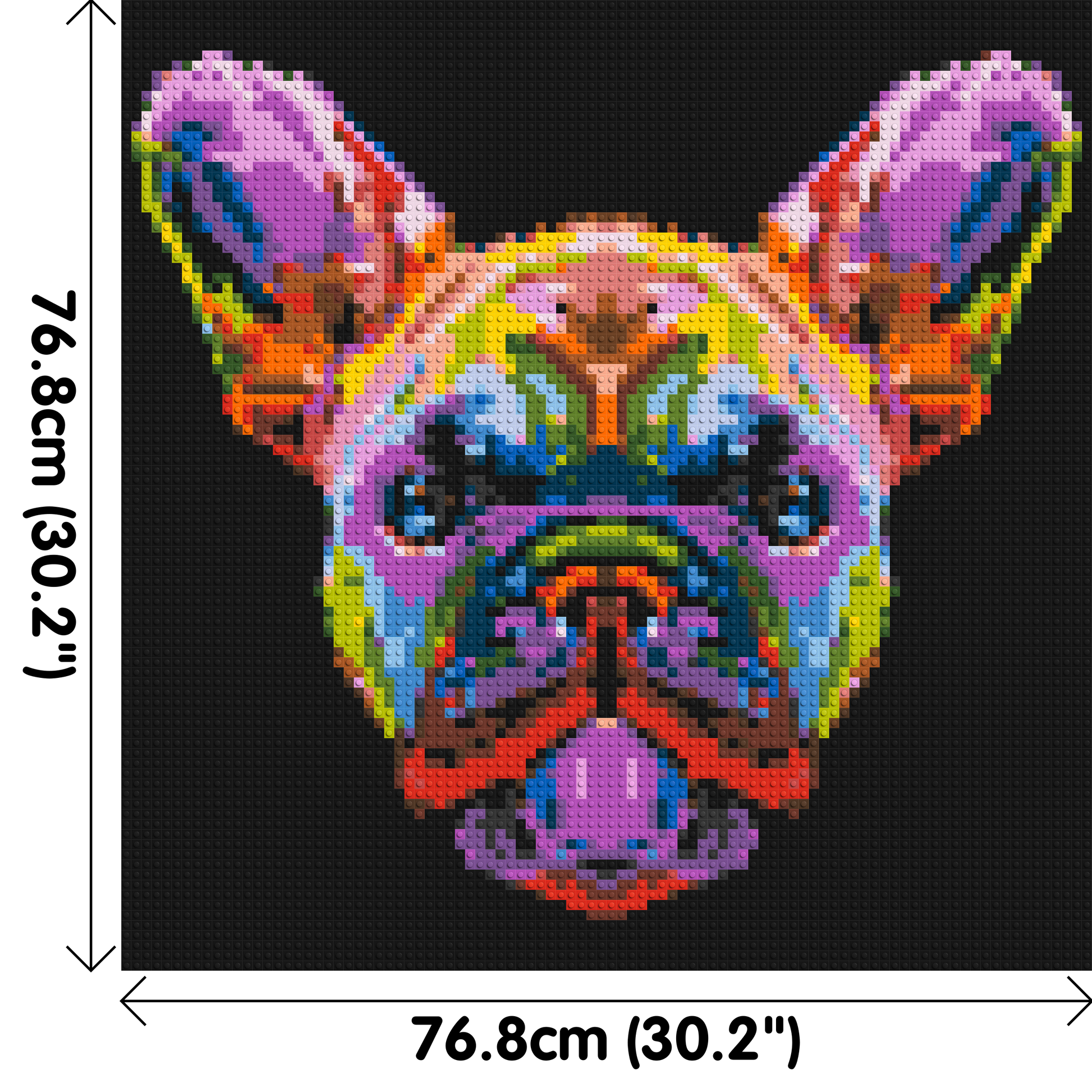 French Bulldog Colourful Pop Art - Brick Art Mosaic Kit 4x4 dimensions