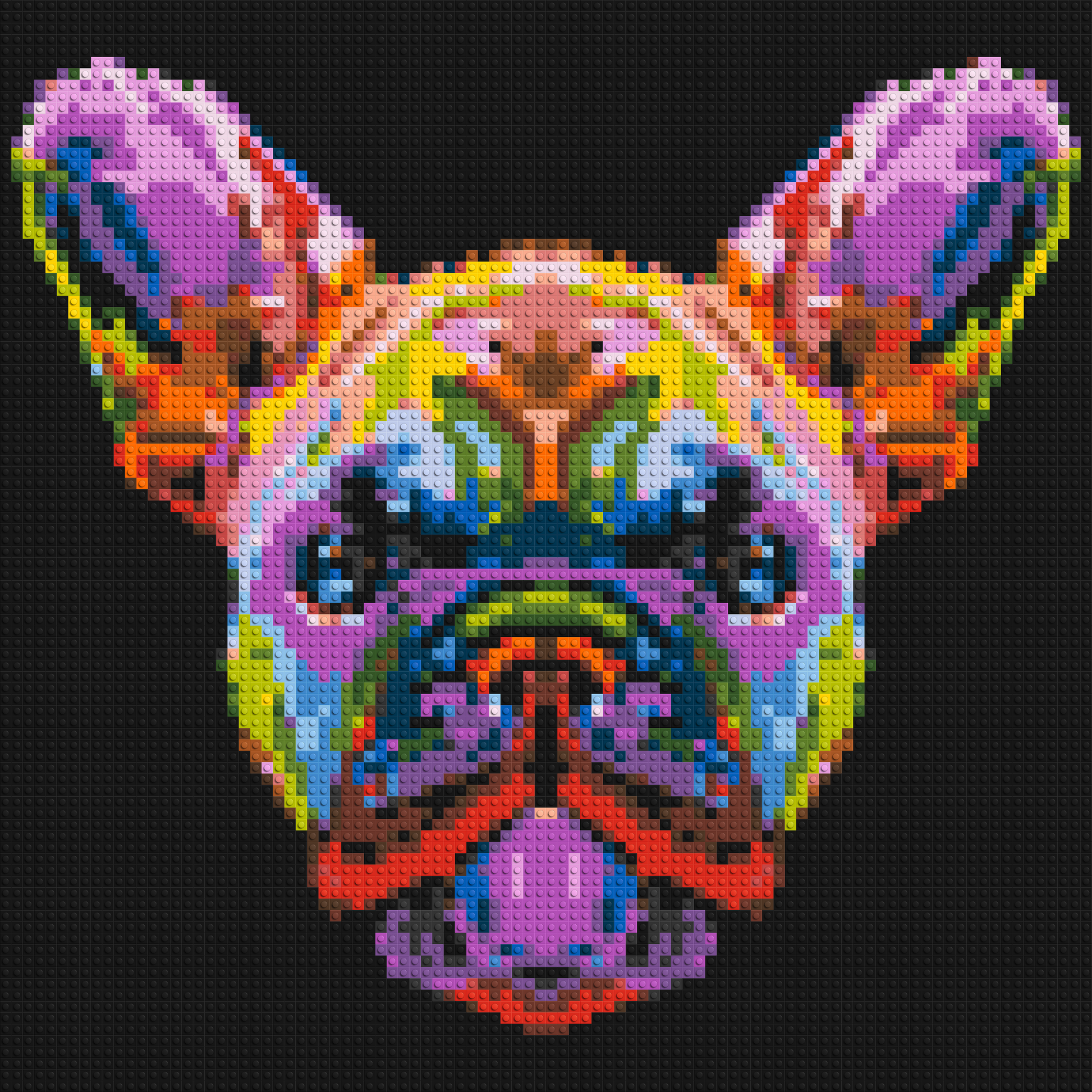 French Bulldog Colourful Pop Art - Brick Art Mosaic Kit 4x4 large