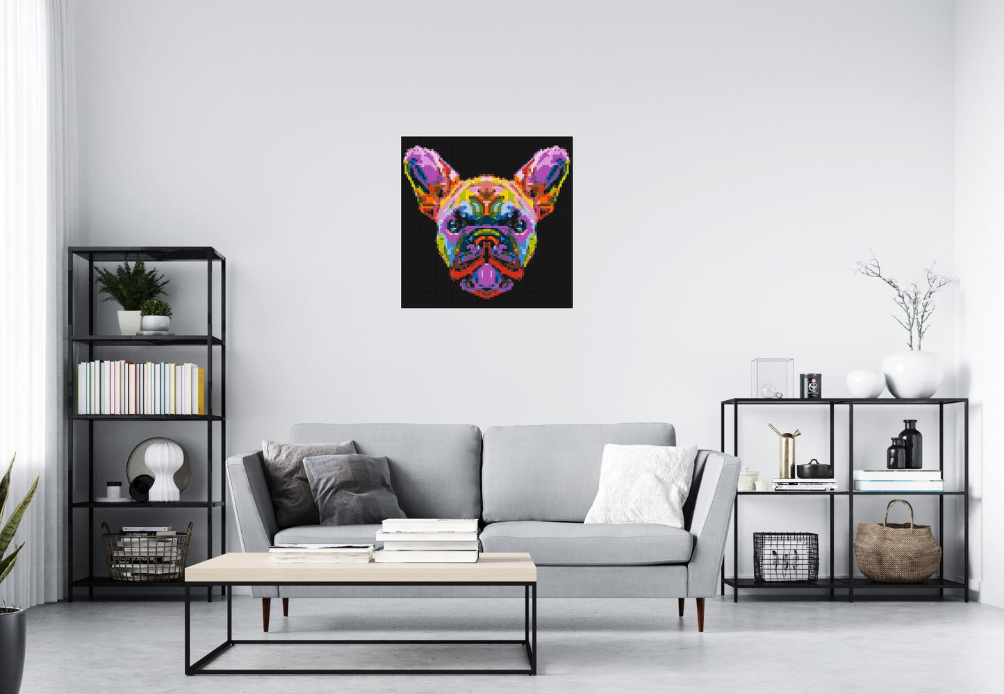 French Bulldog Colourful Pop Art - Brick Art Mosaic Kit 4x4 large