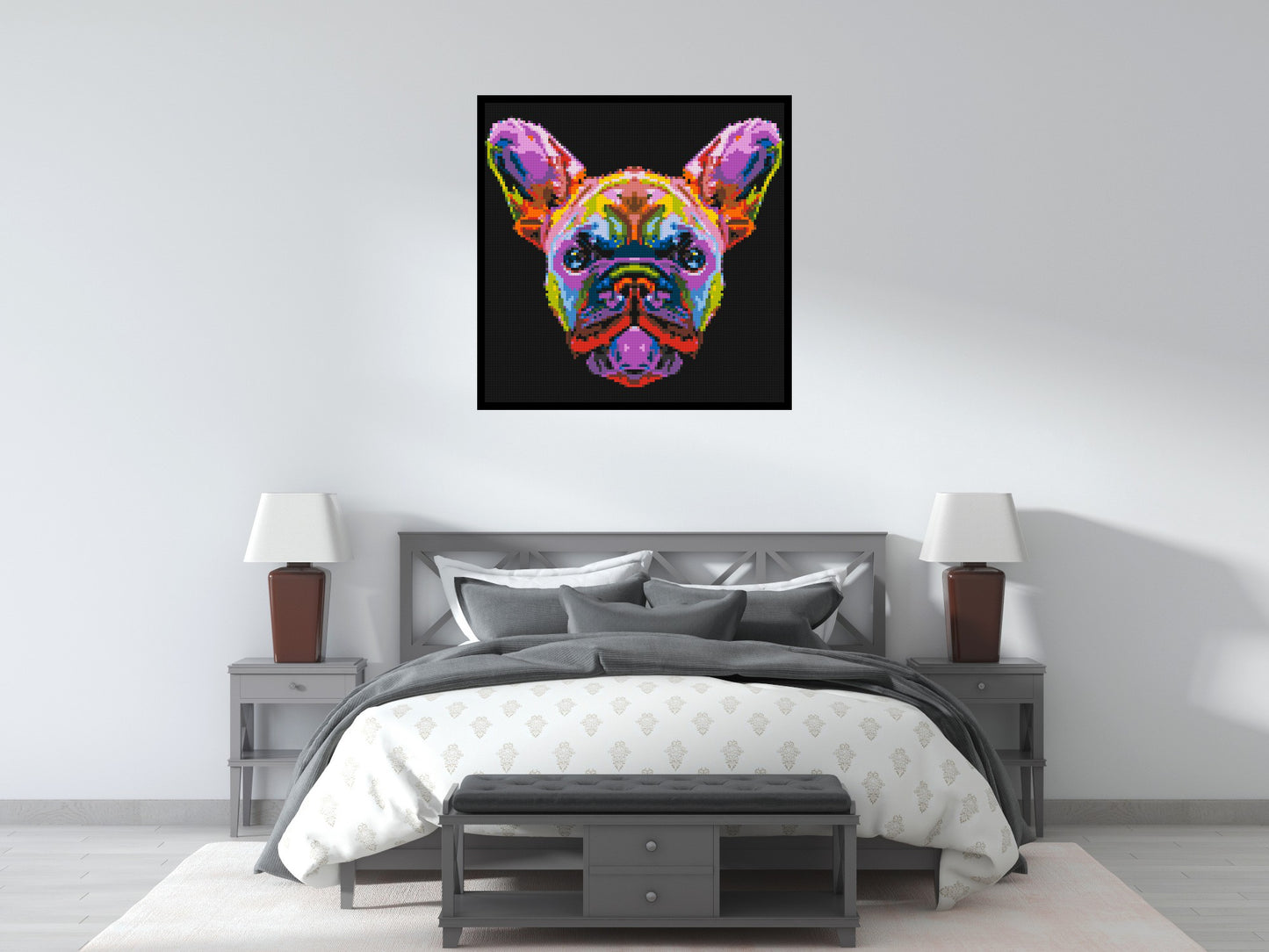 French Bulldog Colourful Pop Art - Brick Art Mosaic Kit 5x5 large