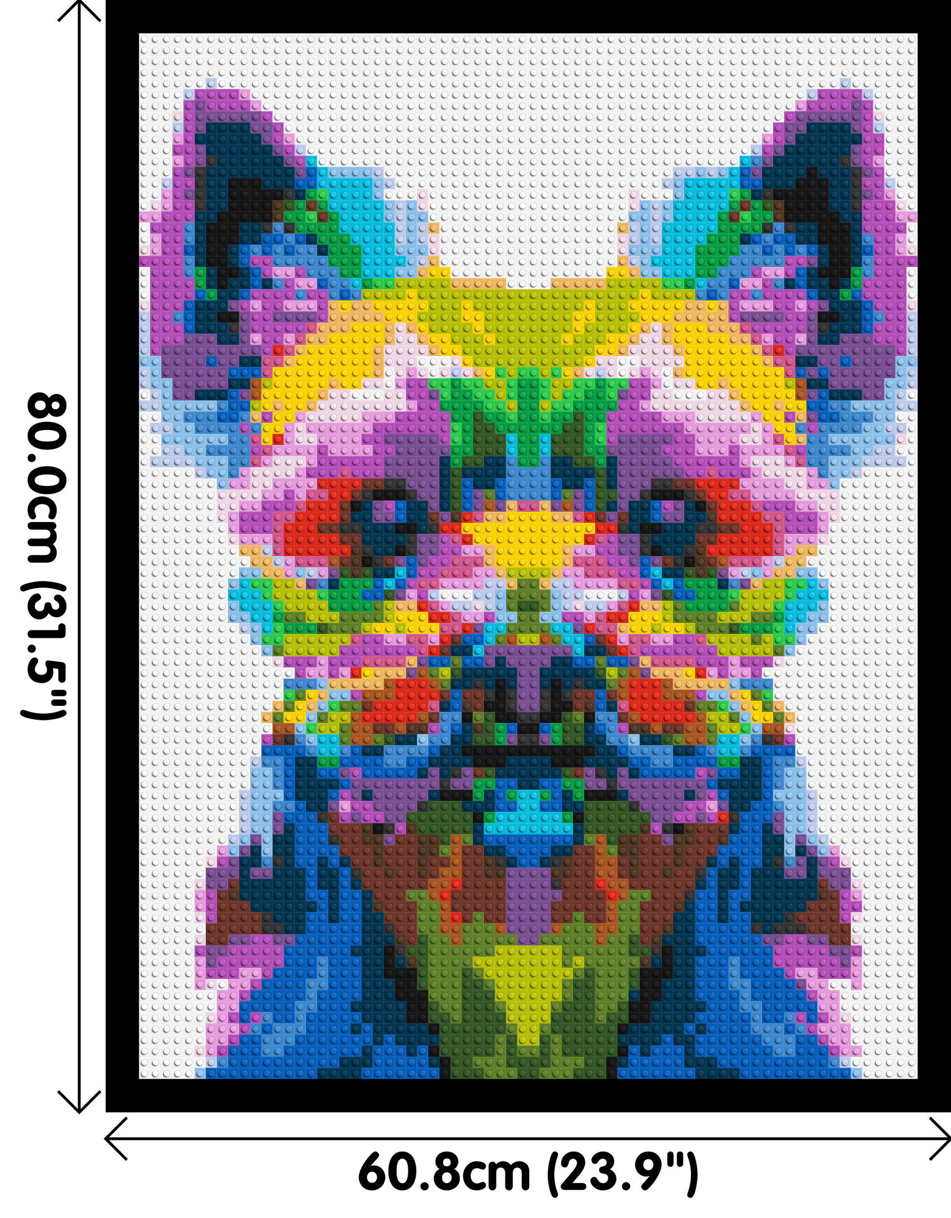 Yorkshire Terrier Colourful Pop Art - Brick Art Mosaic Kit 3x4 dimensions with frame