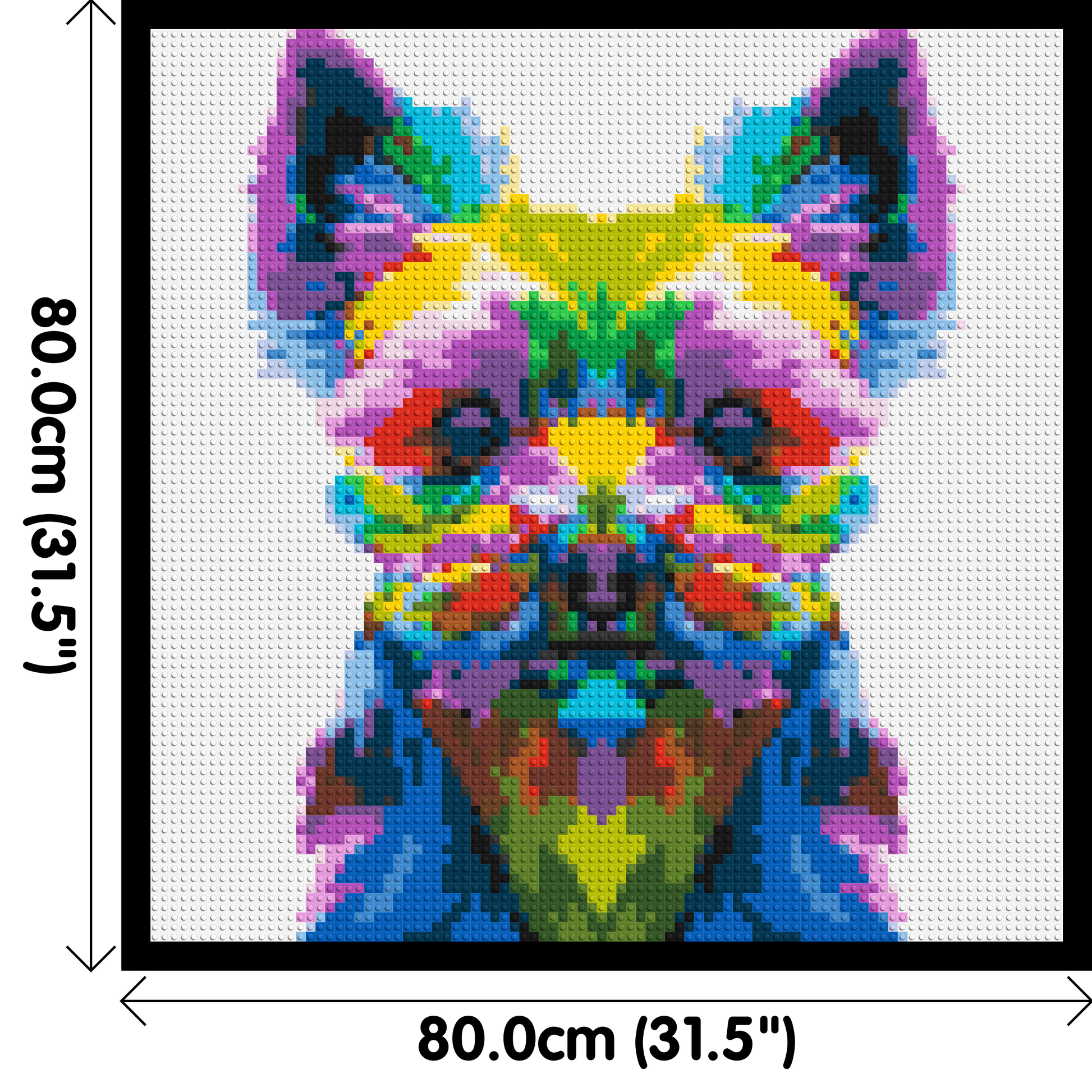 Yorkshire Terrier Colourful Pop Art - Brick Art Mosaic Kit 4x4 dimensions with frame