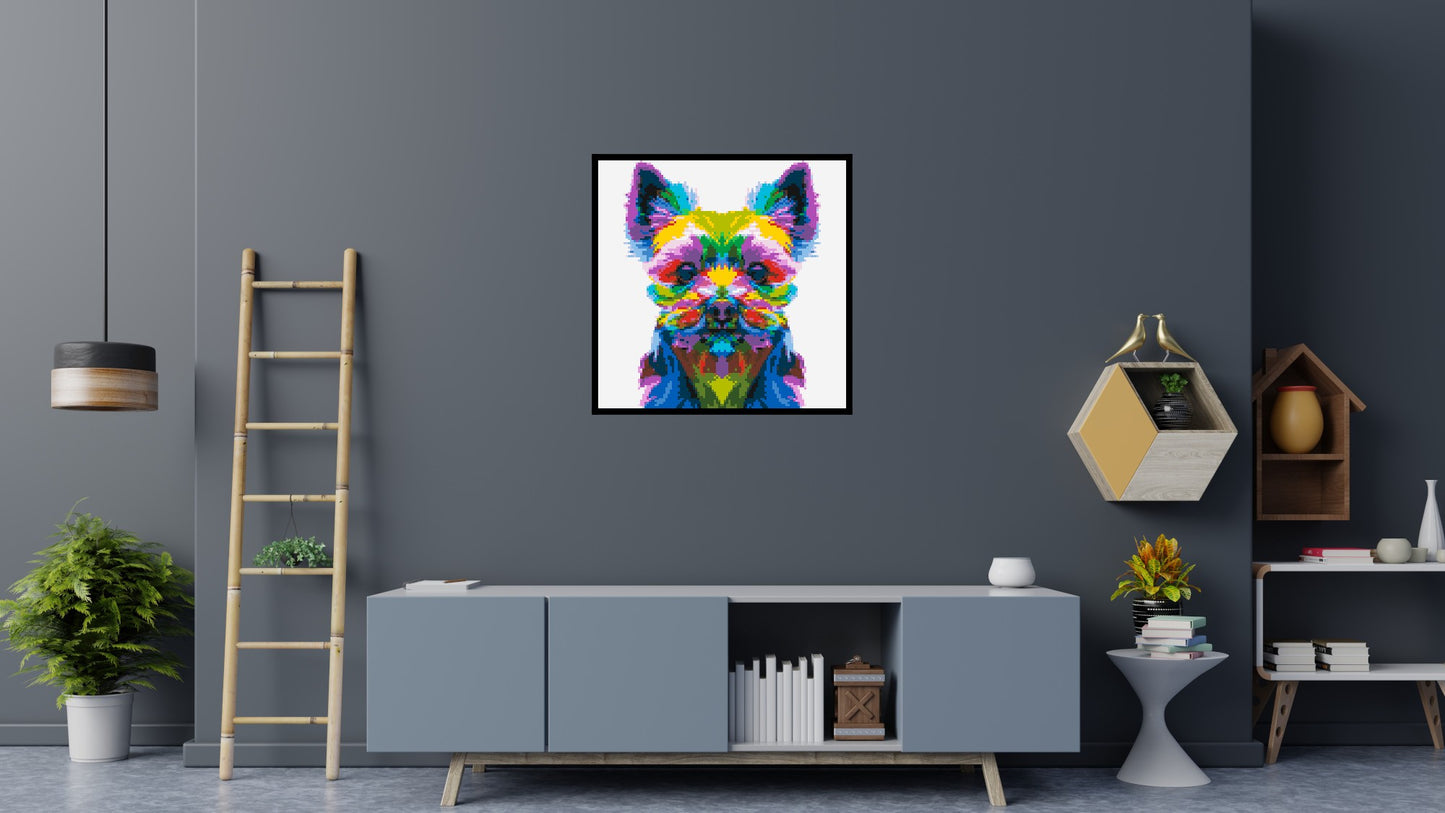 Yorkshire Terrier Colourful Pop Art - Brick Art Mosaic Kit 5x5 large