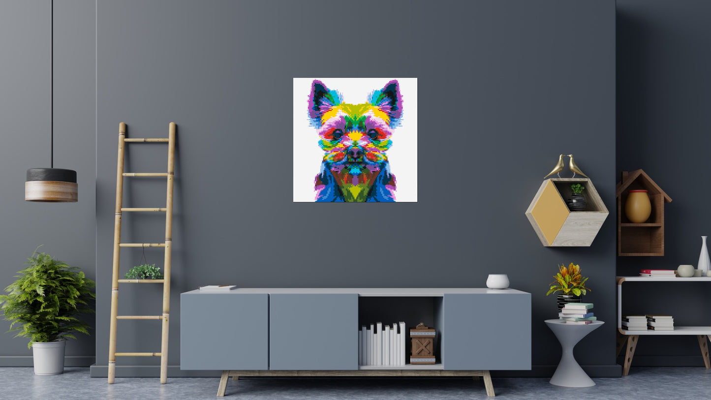 Yorkshire Terrier Colourful Pop Art - Brick Art Mosaic Kit 5x5 large