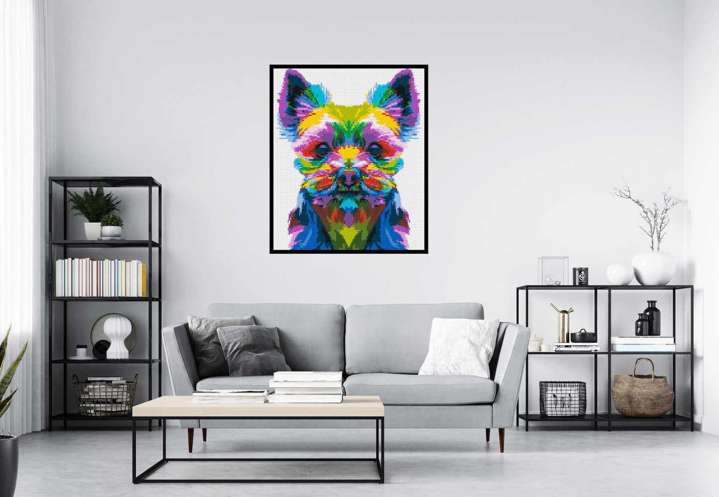 Yorkshire Terrier Colourful Pop Art - Brick Art Mosaic Kit 5x6 large