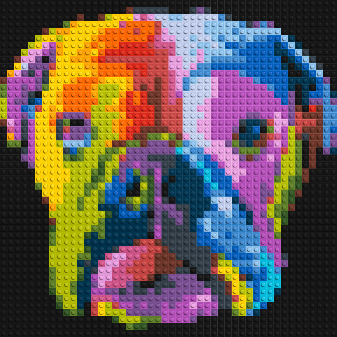 English Bulldog Colourful Pop Art - Brick Art Mosaic Kit 2x2 large