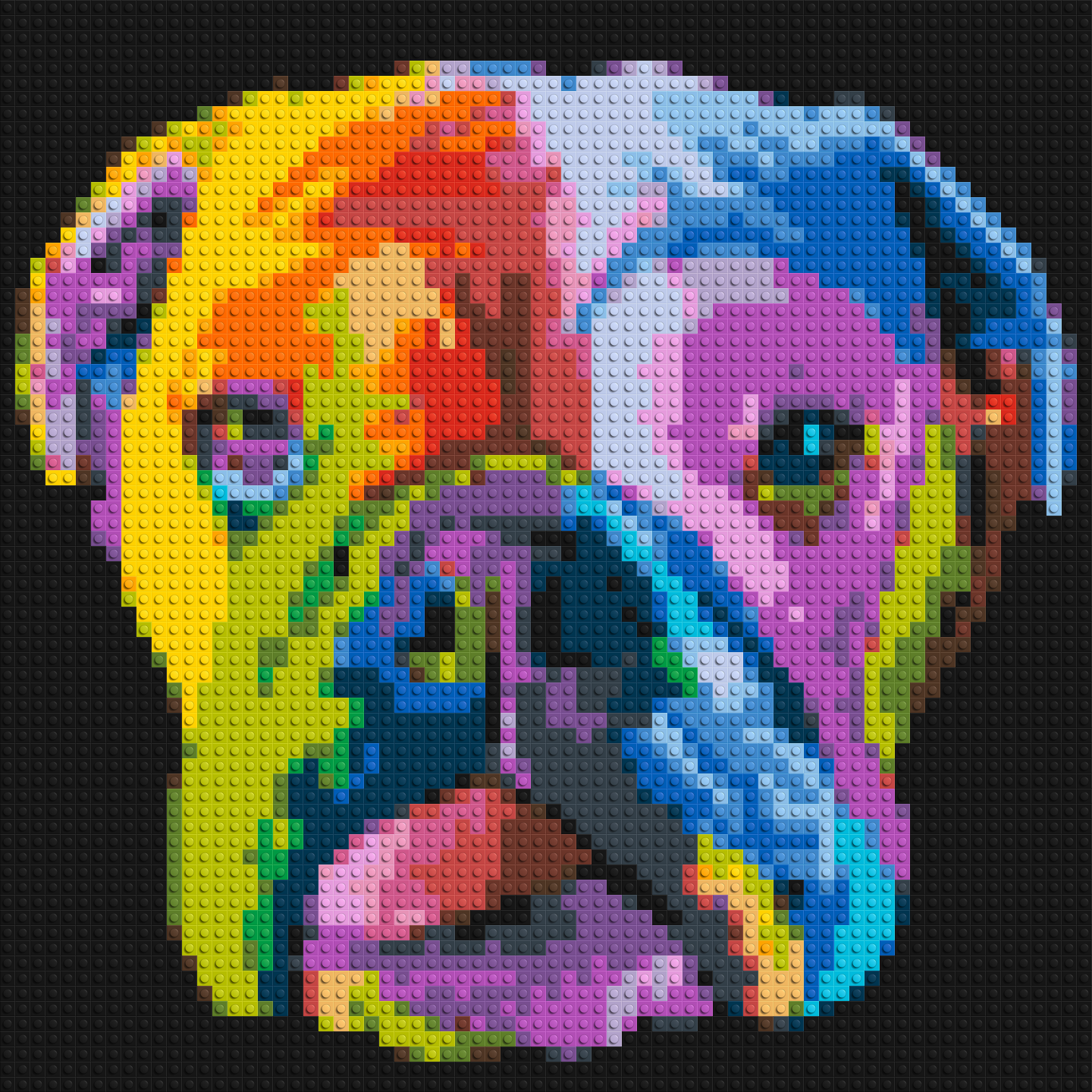 English Bulldog Colourful Pop Art - Brick Art Mosaic Kit 3x3 large