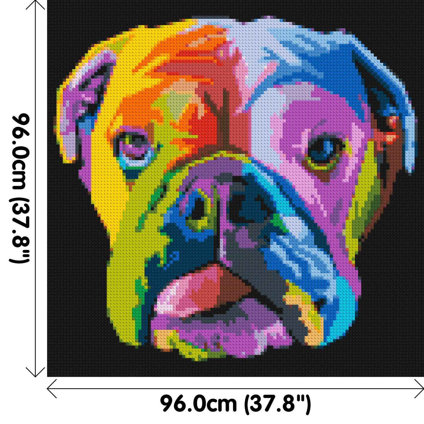 English Bulldog Colourful Pop Art - Brick Art Mosaic Kit 5x5 large